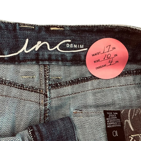 INC Beaded and Fringed Denim Shorts - Picture 5 of 5